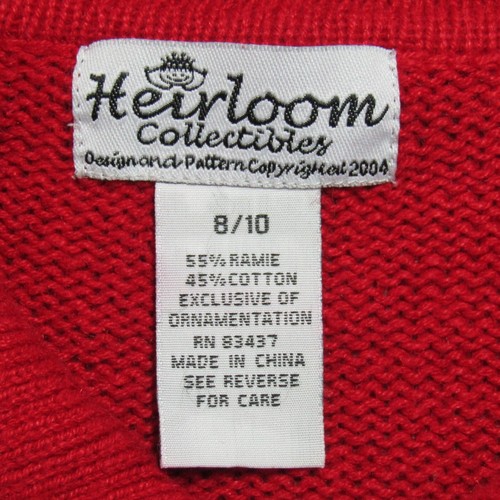 Heirloom Collectibles Snowmen Zip Cardigan Sweater Red Girls Size 8 10 Christmas - Picture 10 of 13
