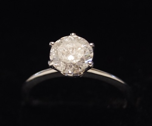 Anello oro bianco e Diamante naturale 1.59ct - Solitario - certificato IGI ๐ - Foto 12 di 17