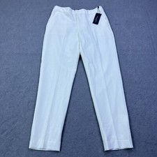 Tommy Hilfiger Sloane Pants Womens 4 White Elastic Waist Straight Suit Trousers