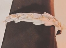 Handcrafted Gray Feather Headband Rhinestones Boho Festival