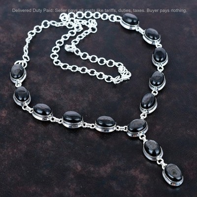Sterling Silver Hypersthene Stone New Chain Elegant Anniversary Necklace Jewelry