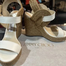 Jimmy Choo sz 34 euro authentic!!  BRAND NEW!! DELPHI 100 WEDGE!!  $495