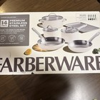 Farberware Luster Classic Stainless Steel Cookware 14PC Set Induction White -NEW
