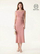 SALE! OGL Move Boatneck Fit and Flare Midi Bra Dress
