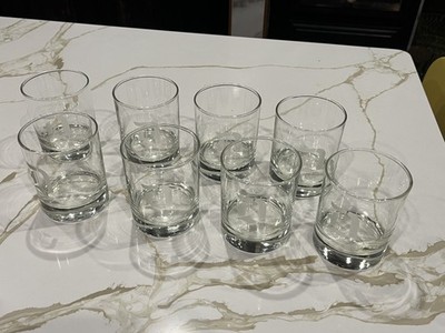 Set of 8 Vintage Monogrammed Letter D Etched High Ball Glasses 4'' Tall