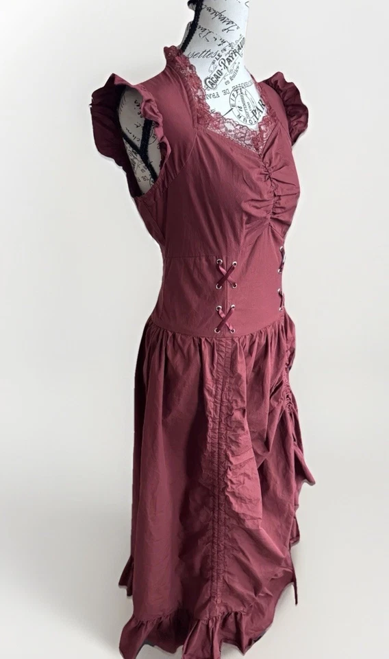 Belle Poque Dress Victorian Gothic Lolita Ruffle Ruched Steampunk Women’s Size S - Image 3 of 4