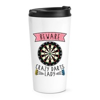 Beware VerrüCkte Pfeilen Damen Reisetasse Tasse Lustig Sport Vatertag Dad Thermo