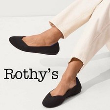 NEW Rothy  s The Flat Black Round Toe Slip-On Ballet Flats Size 9