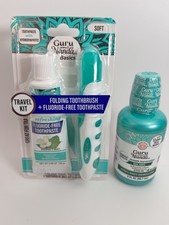 Folding Toothbrush Soft w/Built-in Cover, Toothpaste  Oral Rinse Travel Hiking