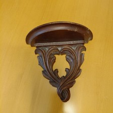 VTG Syroco Wood Wall Bracket Shelf Scroll Acanthus Leaf Floating 7.5" USA Made