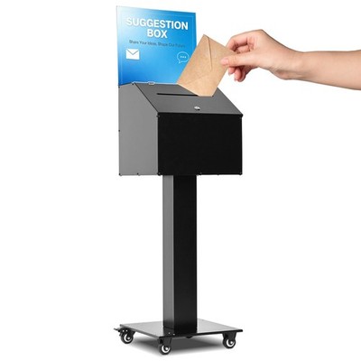 Lockable Iron Suggestion Box   Mobile ballot box with 4 Wheels and 2 Brake Wh...