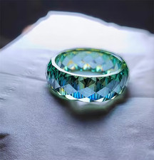 High-quality Craftsmanship Sapphire Gemstone Ring, Lab-Created Green Sapphire
