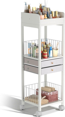 Makeup Organizer Storage Cart with 2 Drawers, Floor Skincare Make up Storage, Ve
