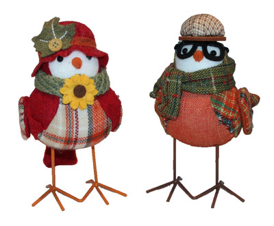 2 Hobby Lobby Fall Autumn Thanksgiving fabric birds tweed hat scarf 2024 lot