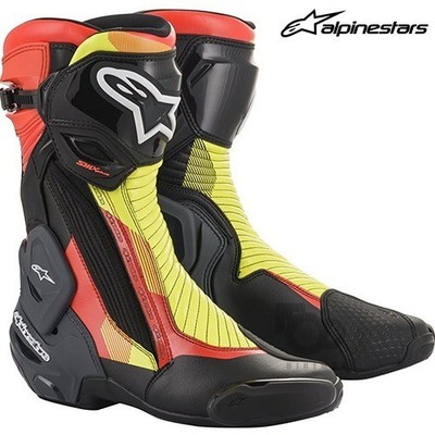 Alpinestars SMX Plus V2 Boots - BLACK RED FLUO YELLOW FLUO GRY