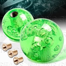 VIP BALL 60MM W-POWER TRANSPARENT MANUAL MT GREEN CRYSTAL BUBBLE SHIFT KNOB