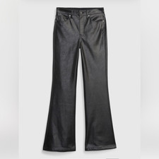 NWT GAP High Rise 70s Flare Faux Leather Pant...