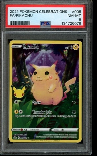 PSA 8 NM-MT Pokemon Pikachu Celebrations Holo 005/025