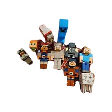 Lot Of 10 Large Minecraft Figures/ Enderman/Wolf/Steve/Creeper
