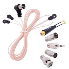 FM Antenna Dipole 75 Ohm F Male Push On Plug Coax Coaxial Cable Antenna with PAL