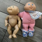 2 Vintage Cabbage Patch Kid Dolls Preemie 12"Blue Eyes Soft & 1988 baby LOT