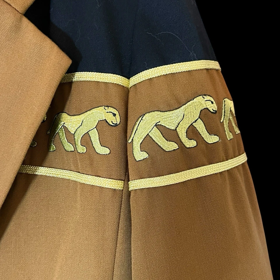 Blazer forrado chaqueta de lana vintage Bloomingdales de la década de 1990 marrón talla 4 León Big Cat Foto 4 de 4