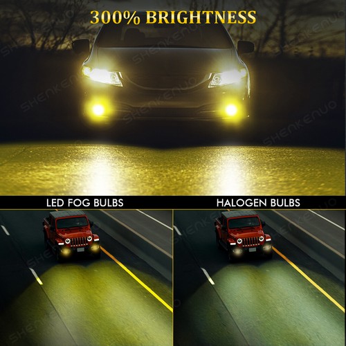 H11/H8 LED Bulbs 3000K Golden Yellow Super Bright Fog Light DRL Light High Power - Picture 16 of 17
