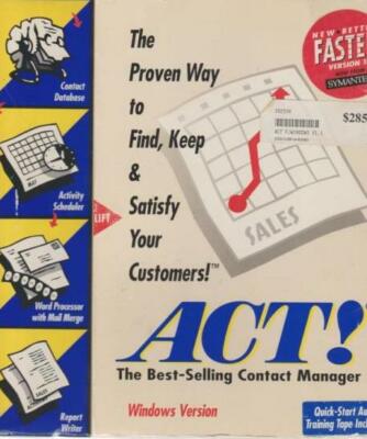 Act! w/ Guide PC contact customer schedule manager database relation BIG BOX