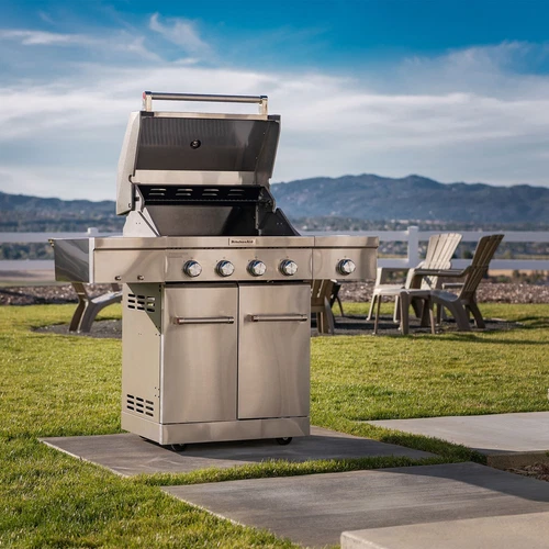 KitchenAid Edelstahl-Gasgrill mit Seitenbrenner (inkl. Abdeckhaube) | Standgrill - Bild 11 von 12