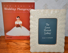 Marco de fotos y libro de fotografía de boda LENOX Wedding Promises porcelana 5"x7"