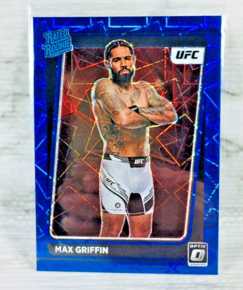 2022 Donruss Optic UFC #119 MAX GRIFFIN Blue Velocity Prizm RC Rated Rookie Card
