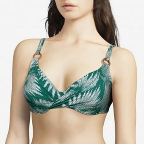 CHANTELLE BAMBOO Bügel Bikini BH Gr.90F +44, UK40E + XL Balconett Grün Weiß - Bild 6 von 10