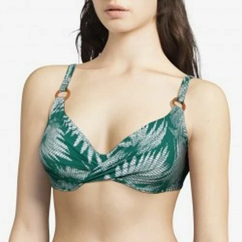 Sujetador bikini CHANTELLE BAMBOO TALLA 85D UK38D balcón verde blanco - Imagen 5 de 11