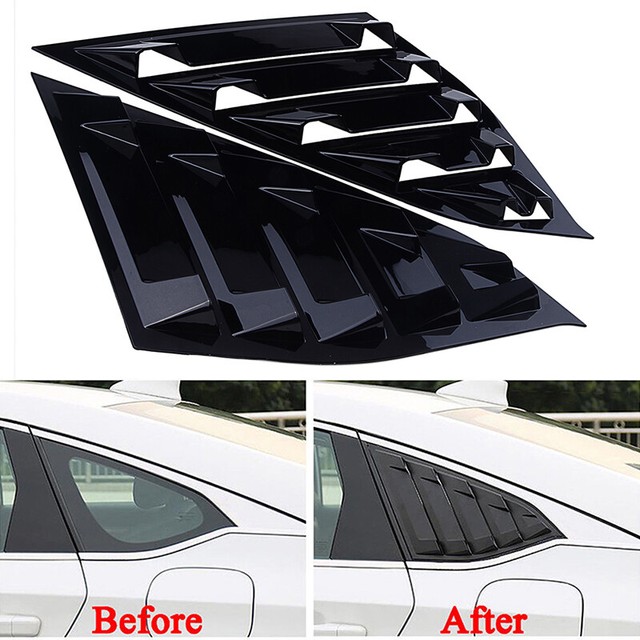 Gloss Black Rear Quarter Panel Window Side Louvers Trim For Honda