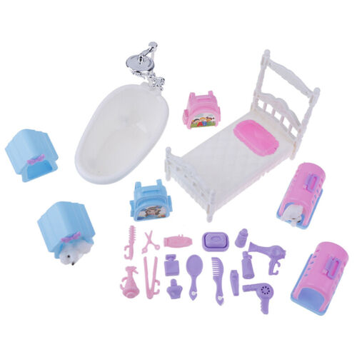 1/6 Plastic Miniatures Dollhouse Furnitures Decor Kits Set For DIY Kids Toy G&IM - Afbeelding 1 van 18