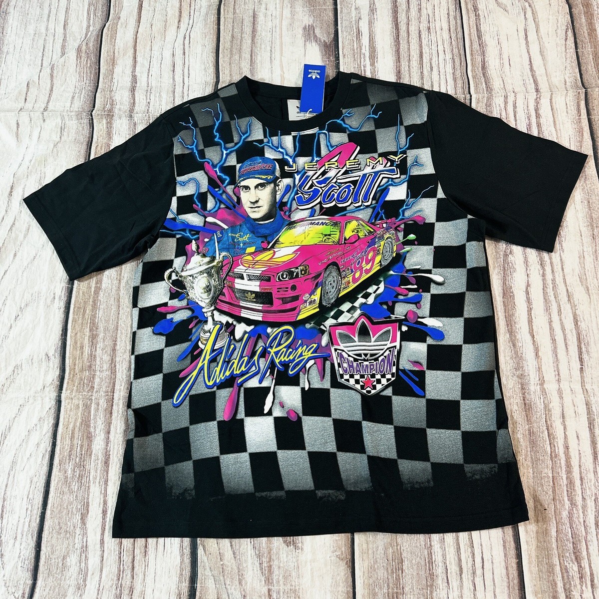Adidas x Jeremy Scott Rally NASCAR Style Checker Shirt HG6512