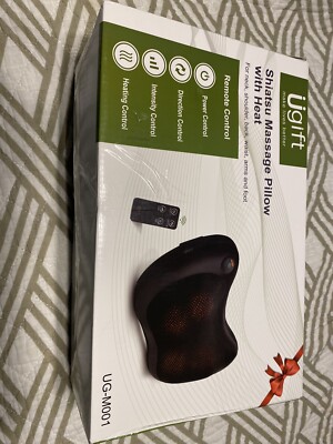 Ugift UG-M001 Black Corded Electric Shiatsu Massage Pillow With Heat