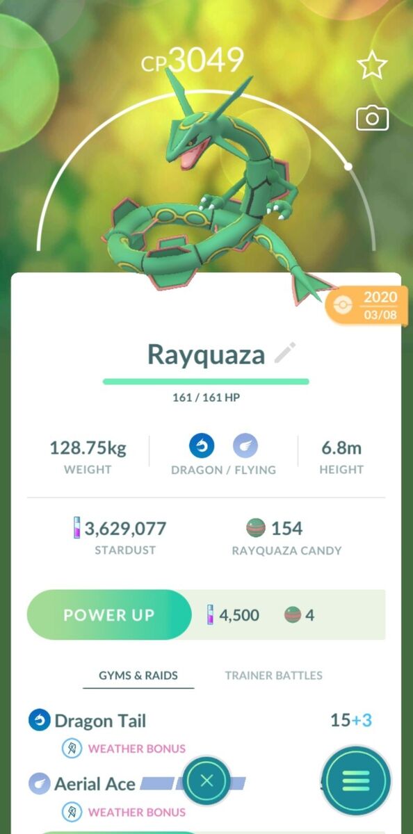 Rayquaza, Pokédex