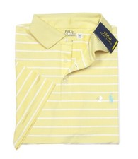 Polo Ralph Lauren Big  Tall Yellow/White Stripe Interlock Classic Polo Shirt