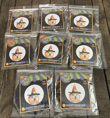 Lot Of 8 Rubies Pet Shop Boutique Candy Corn Witches Hat Hair Dog Costume S M L