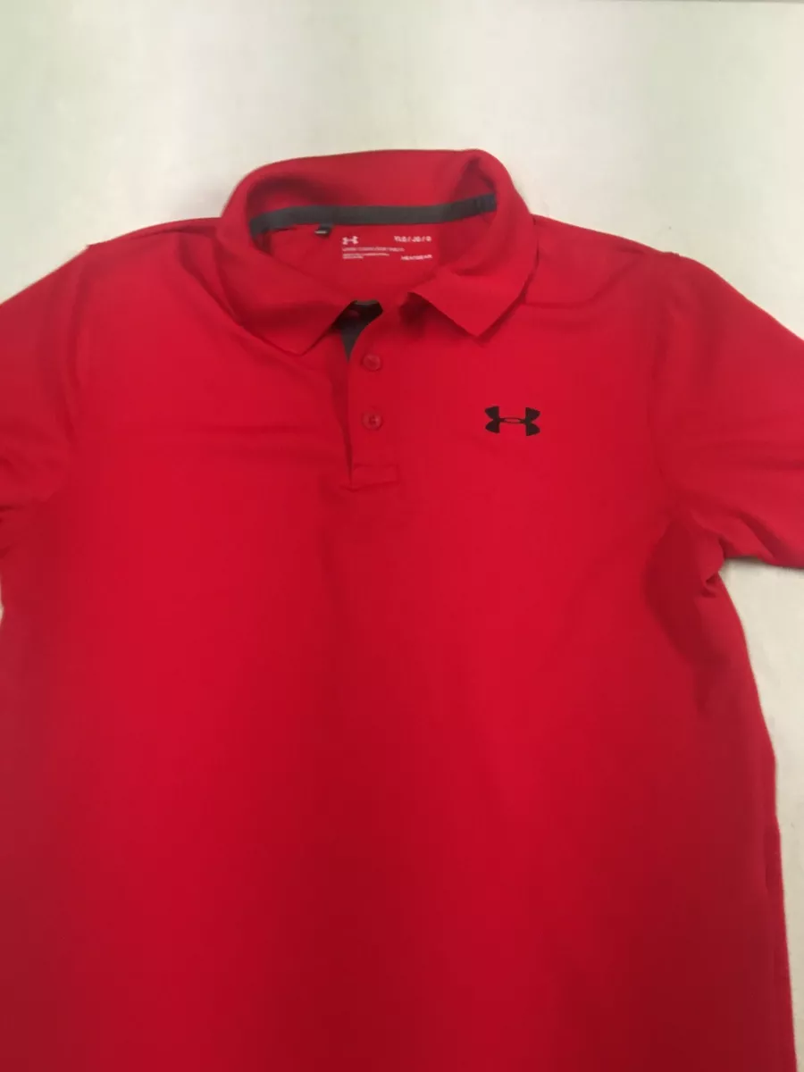 Boys red under armour polo sale