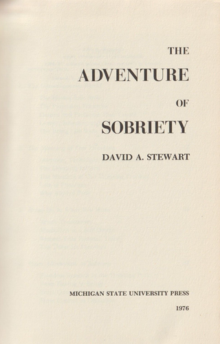 The Adventure of Sobriety by David Stewart, Alcoholics Anonymous, 1976 - Picture 3 of 5