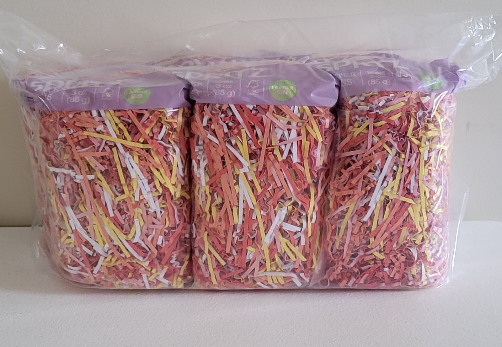 Colorful Spritz Easter Grass Shredded Gift Box Filler 6 Bags 3oz Large Size-image