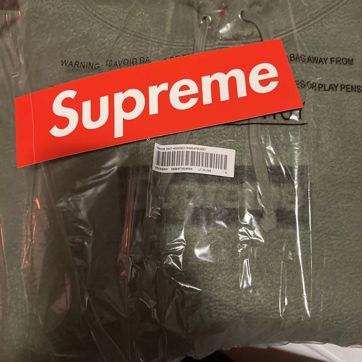 Supreme Inside Out Box Logo Hooded Sweatshirt Light Olive