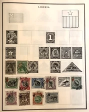 11 Liberia Hinged Vintage Postage Stamps from 1920s as shown
