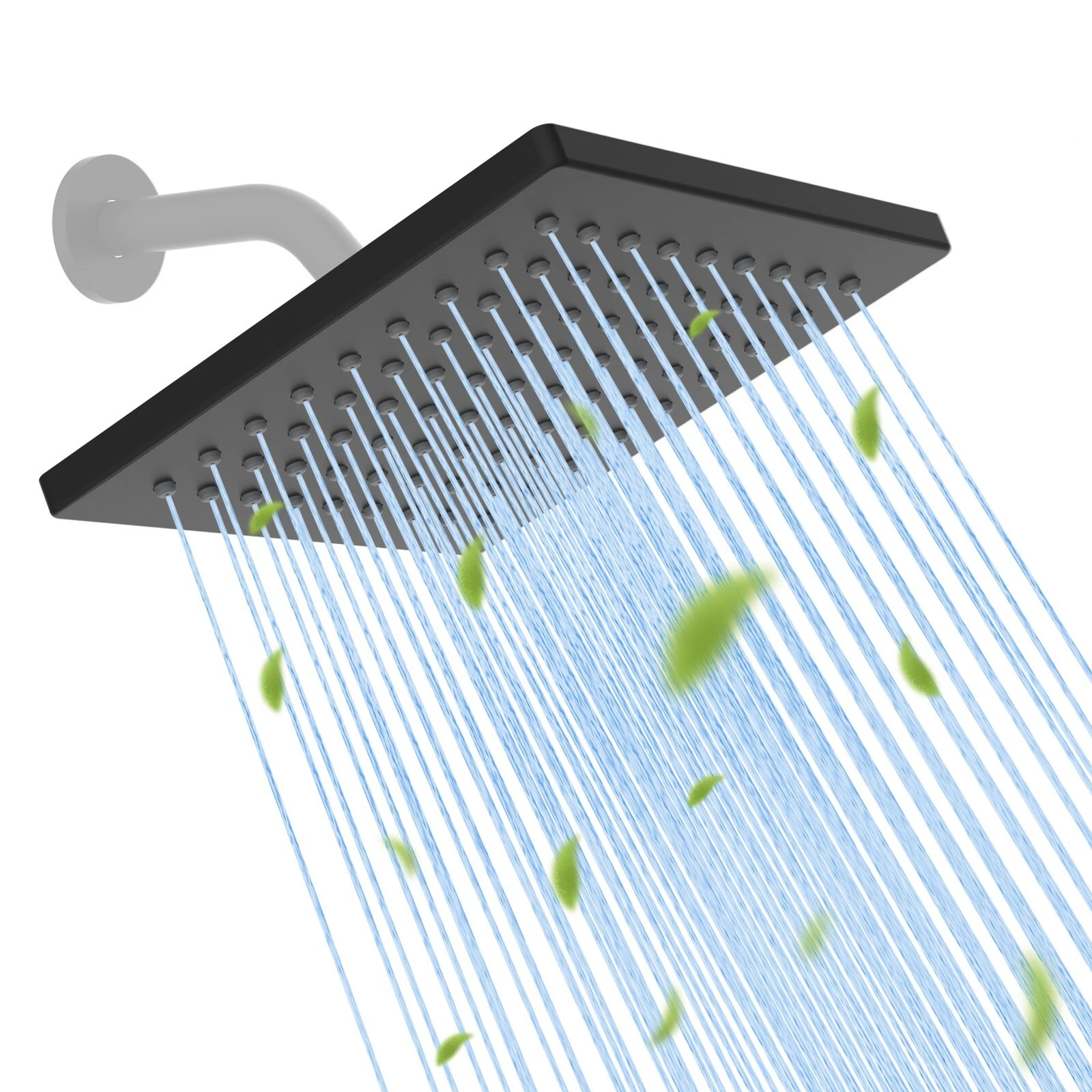 6'' High Pressure Rainfall Shower Head Fixed Showerhead Angle Adjustable Square