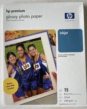  HP Premium Photo Paper, Glossy (15 Sheets, 8.5 x 11 Inches) Brand New Sealed.
