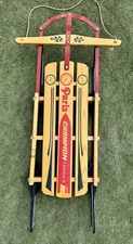 Vintage Paris Champion Red Fastback Snow Sled Floating Steering EUC 44”