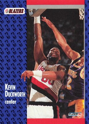 KEVIN DUCKWORTH 1991 Fleer #169 Portland Trail Blazers Center NBA Basketball Car