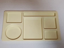 CAMBRO School Lunch Trays Vintage 6 Compartment Cafeteria Tray Yellow MADE USA